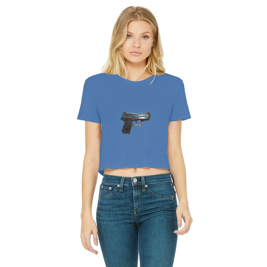 22 Calibur Classic Women's Cropped Raw Edge T-Shirt