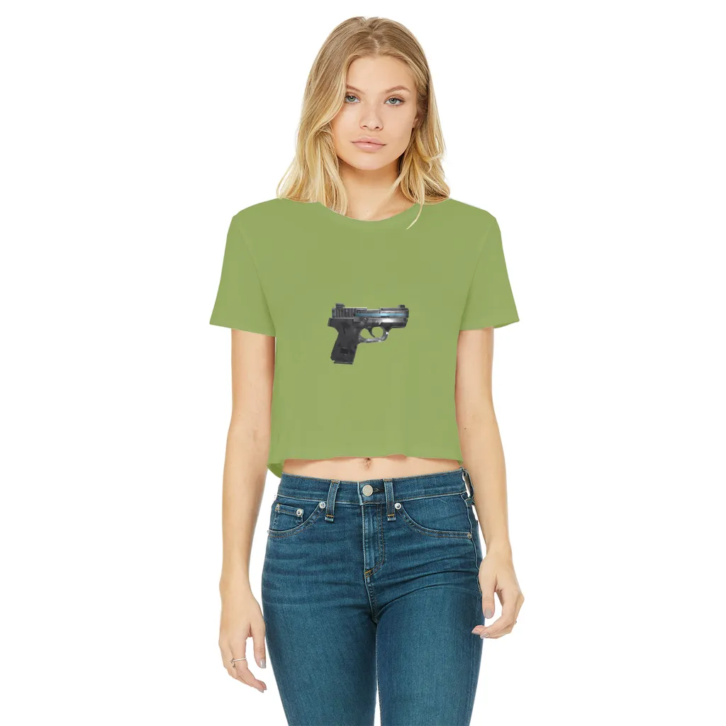 22 Calibur Classic Women's Cropped Raw Edge T-Shirt