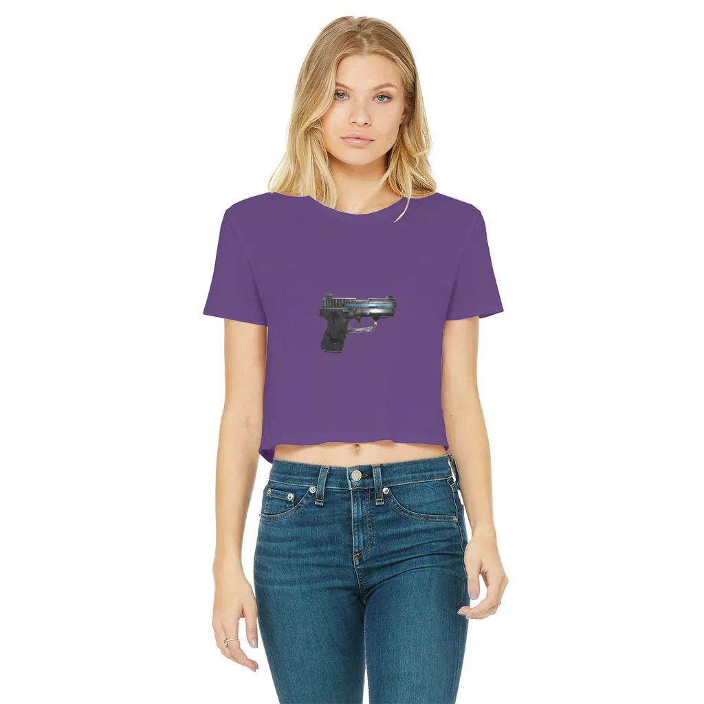 22 Calibur Classic Women's Cropped Raw Edge T-Shirt