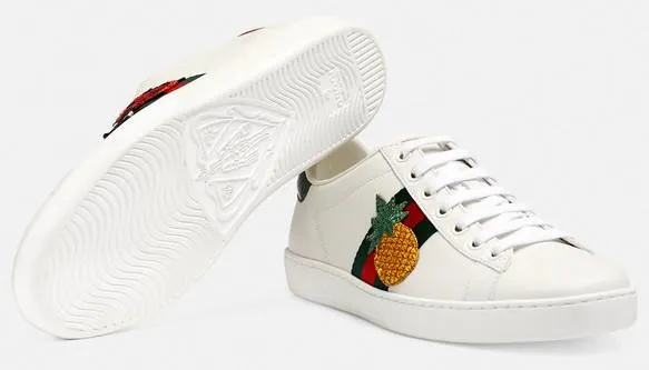 Ace Embroidered Low Top Sneaker - Pineapple & Ladybug