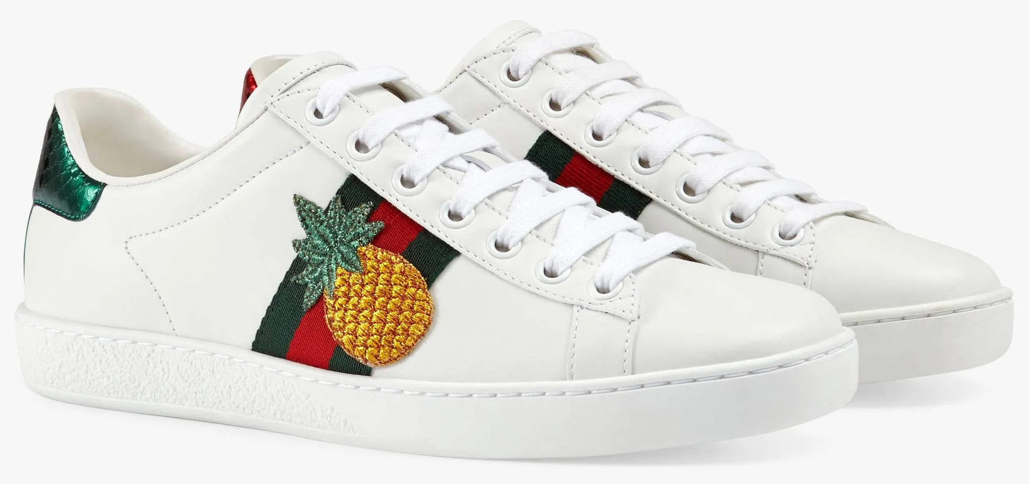 Ace Embroidered Low Top Sneaker - Pineapple & Ladybug