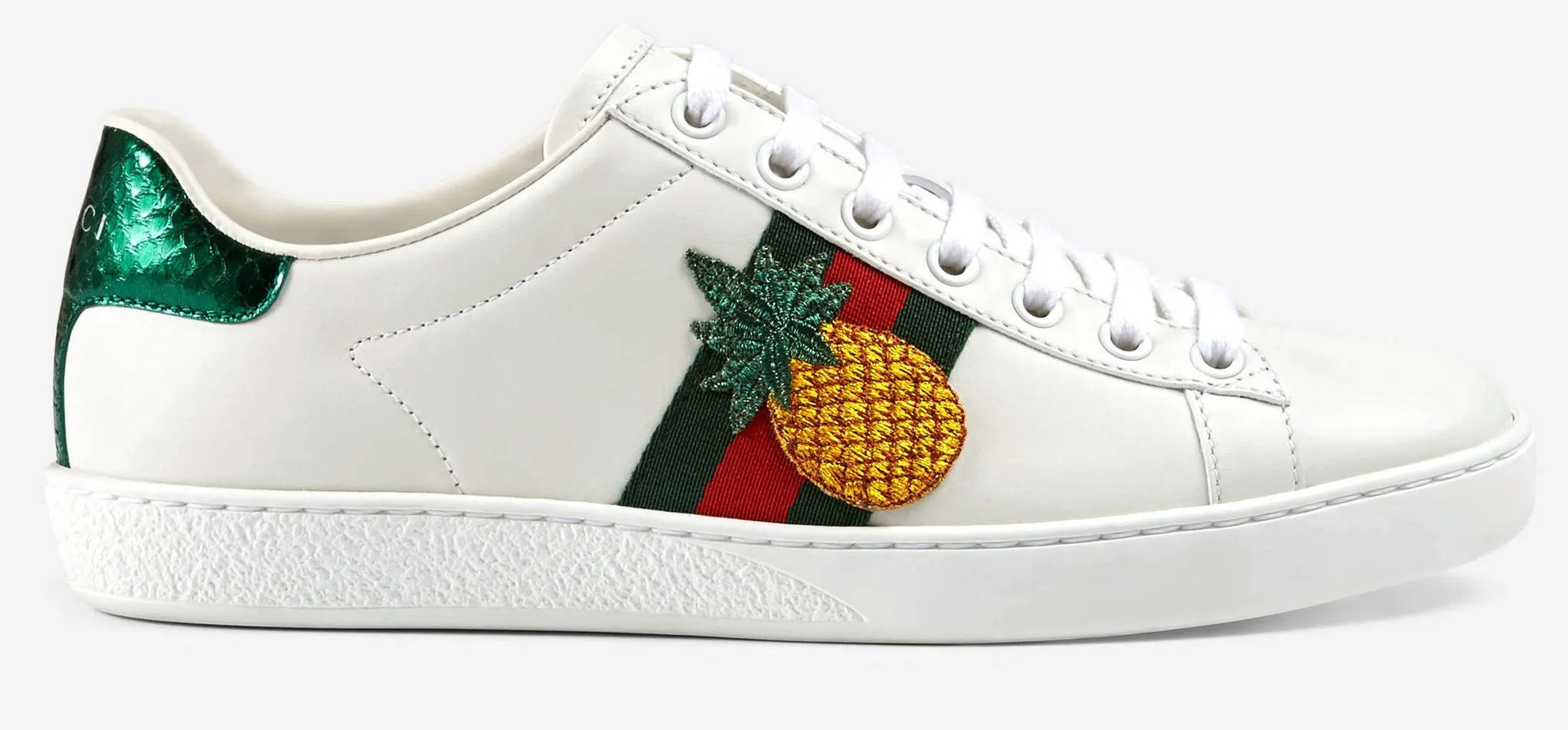 Ace Embroidered Low Top Sneaker - Pineapple & Ladybug