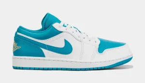 Air Jordan 1 Retro Low Aquatone Mens Lifestyle Shoes (White/Blue)