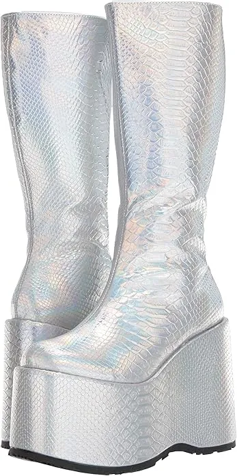 Amara-500 Reptile Skin Chunky Knee Boots