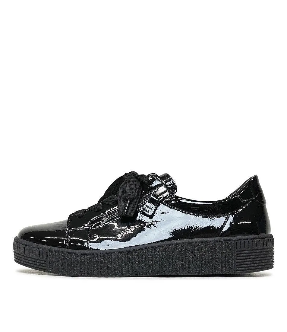 Amelia Black Patent Leather Sneakers