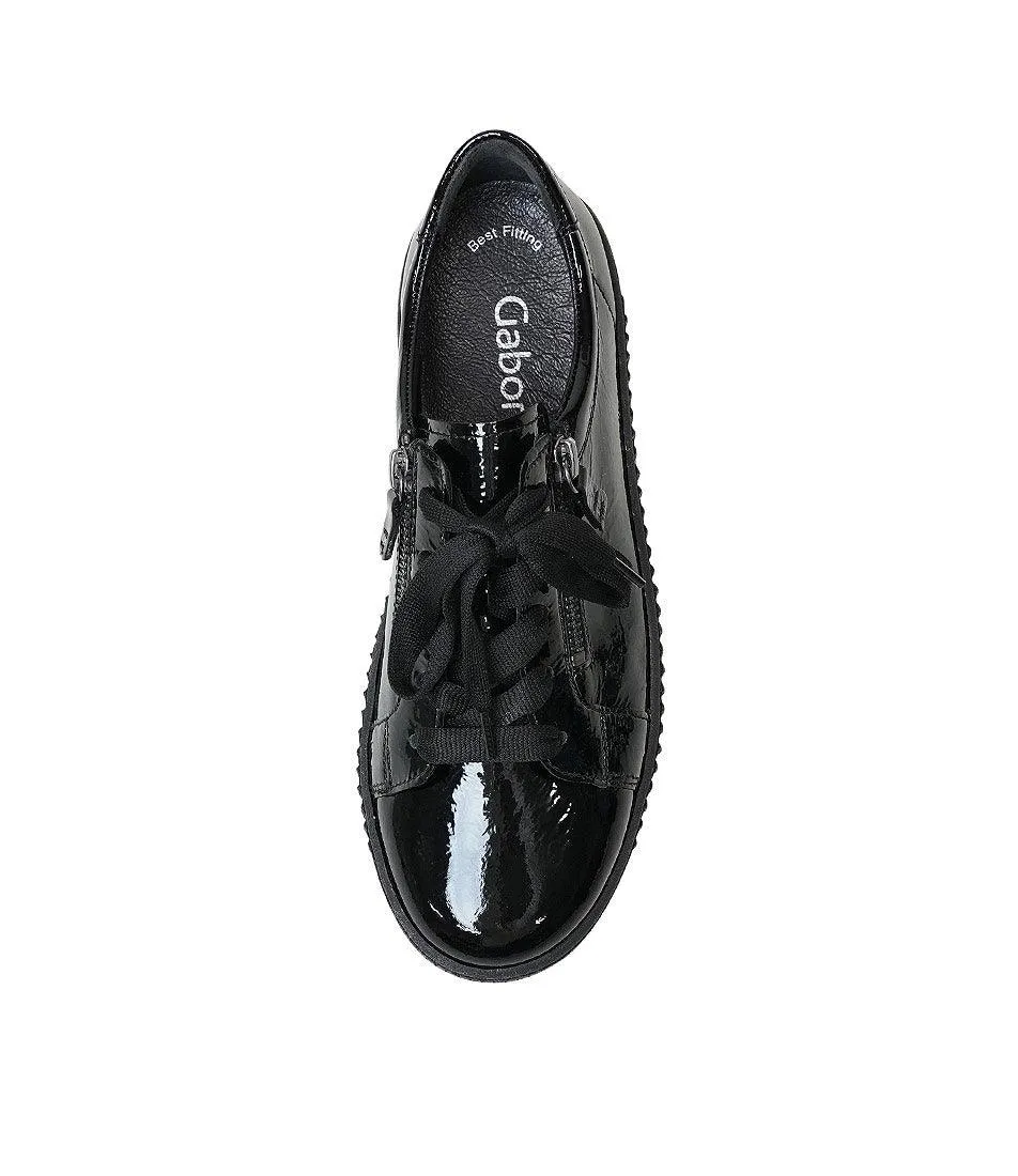 Amelia Black Patent Leather Sneakers