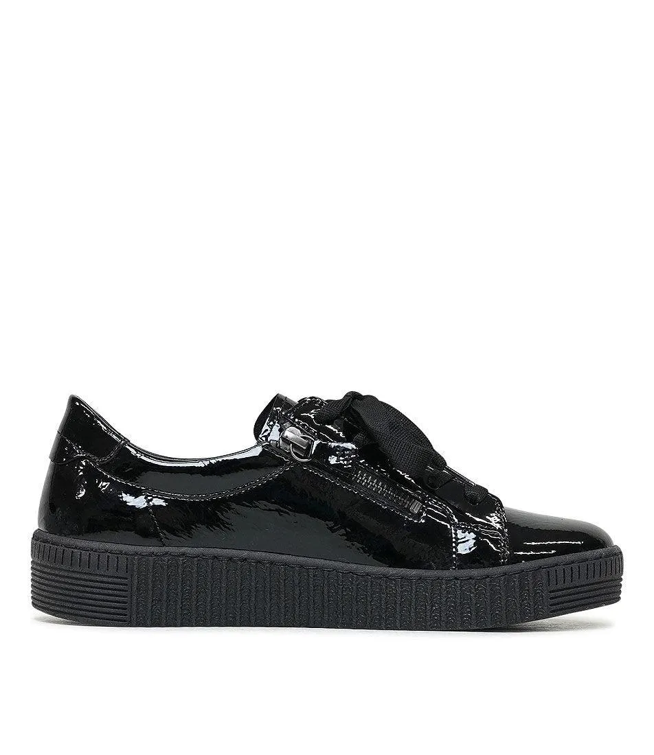 Amelia Black Patent Leather Sneakers