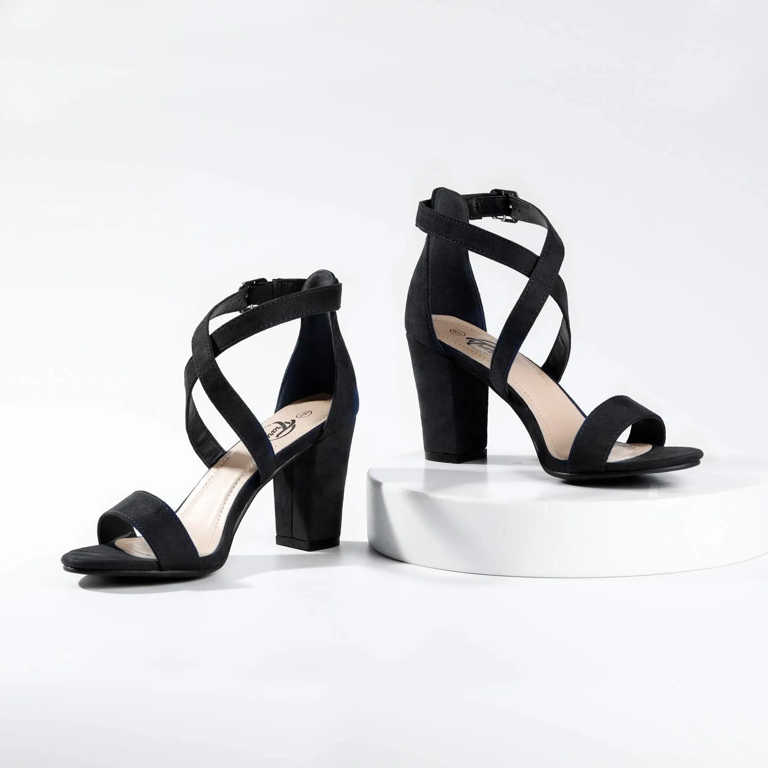 Ankle Cross Strap Heel Sandals