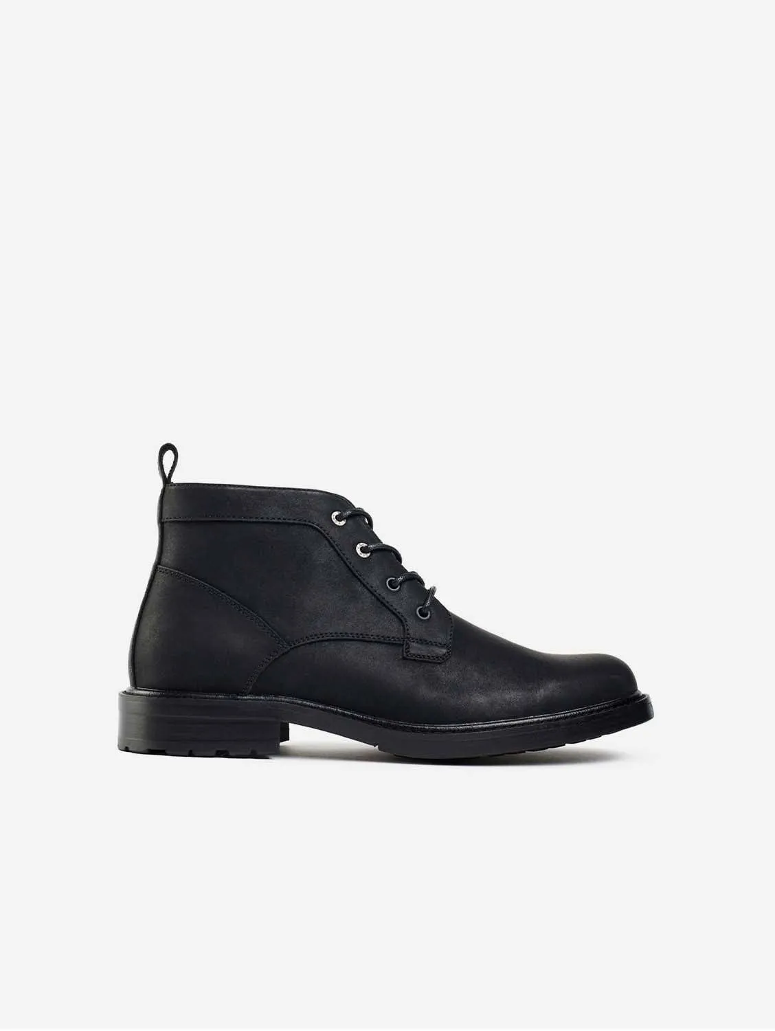 Aspar Men's Vegan Leather Chukka Boots | Black