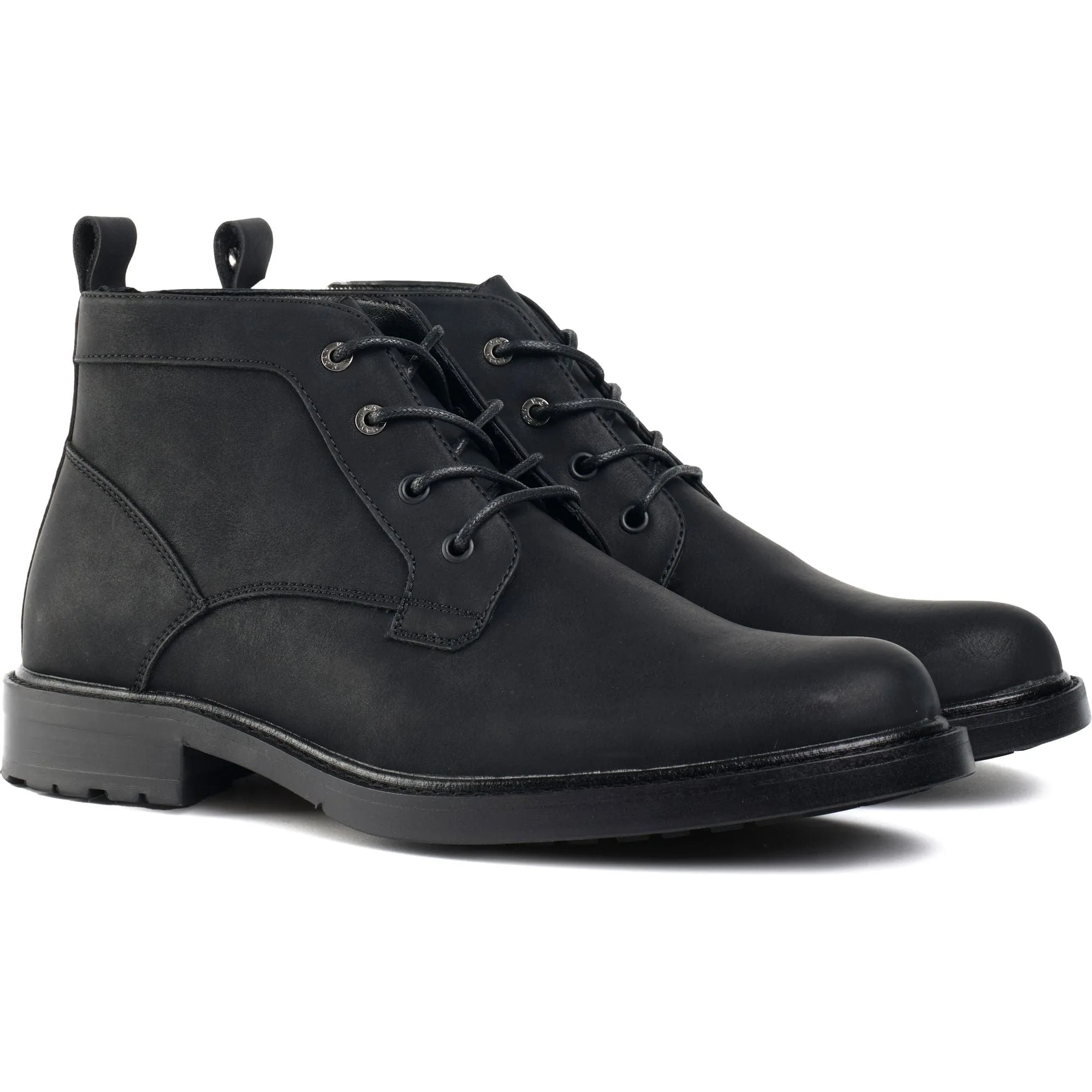 Aspar Men's Vegan Leather Chukka Boots | Black