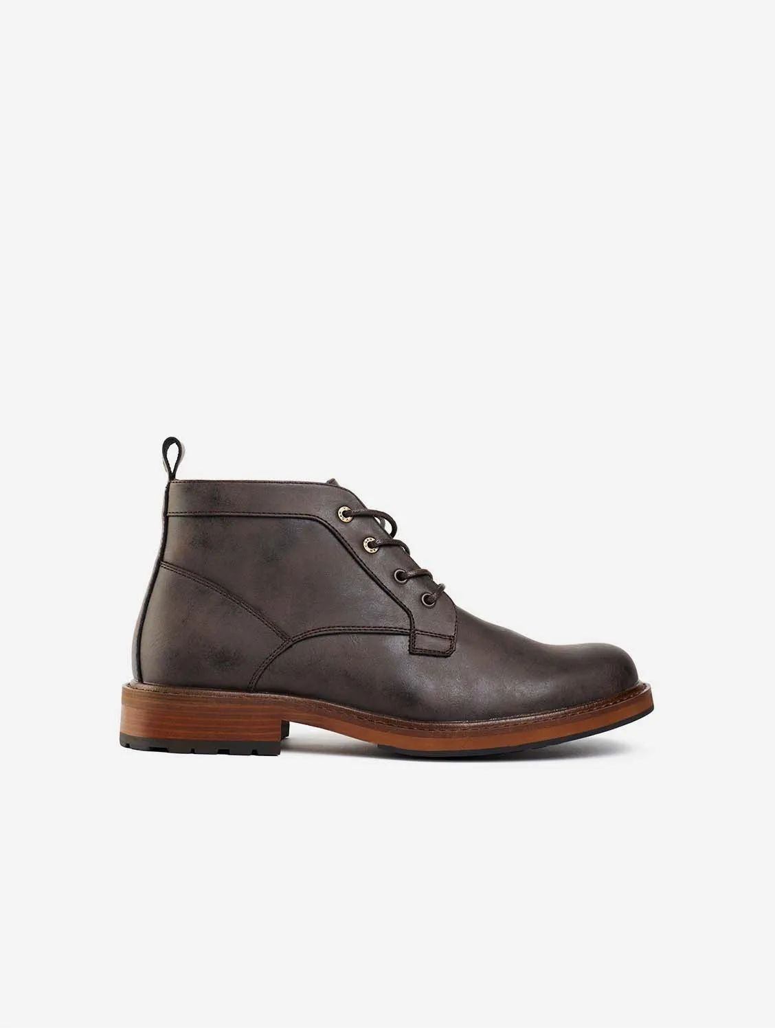 Aspar Men's Vegan Leather Chukka Boots | Brown