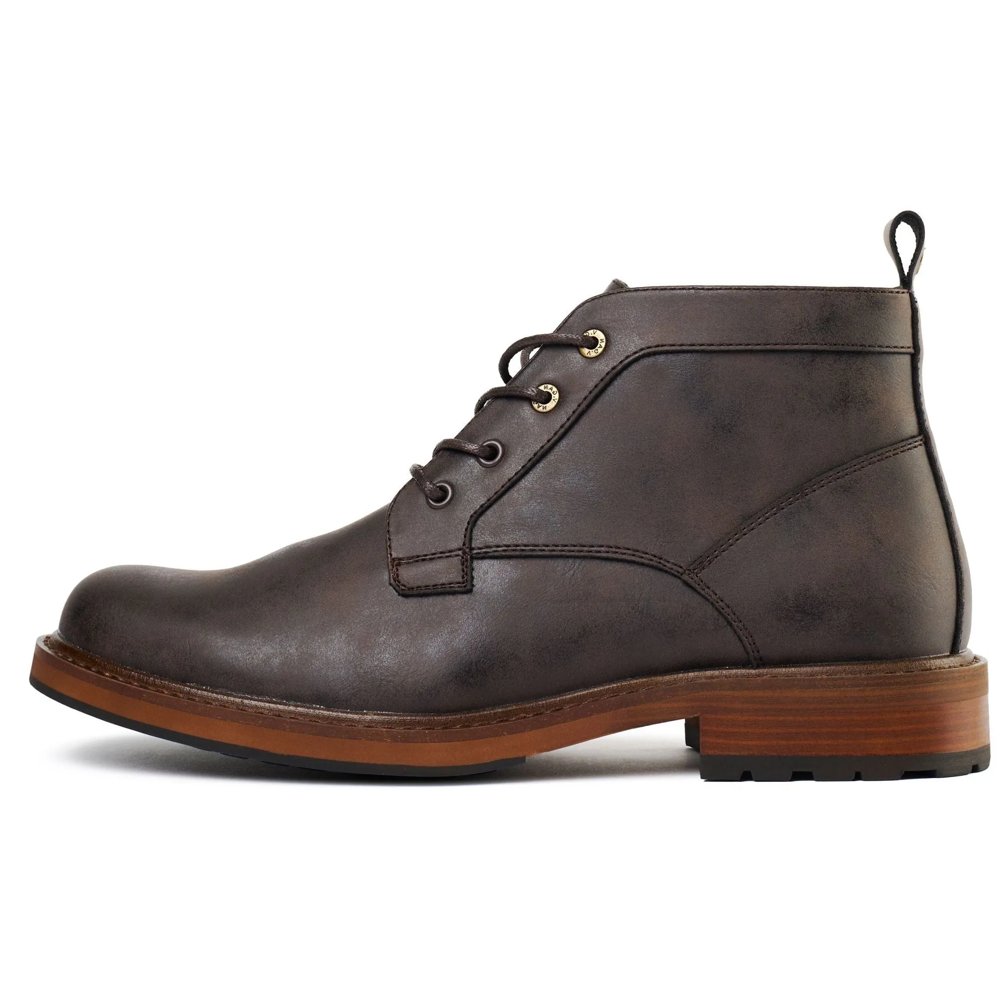 Aspar Men's Vegan Leather Chukka Boots | Brown