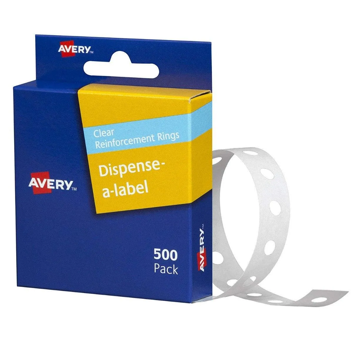 Avery 43409 Reinforcement Rings, 13mm, 500 Labels - Clear