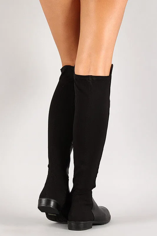 Bamboo Round Toe Riding Thigh High Boot