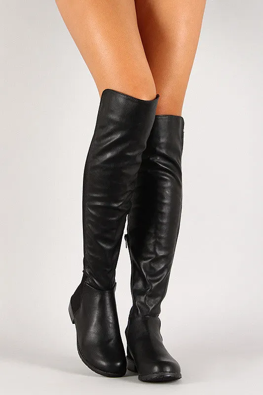 Bamboo Round Toe Riding Thigh High Boot