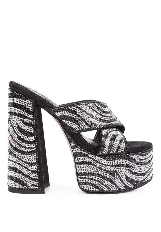 Be Extreme- Rhinestone Platform Sandal