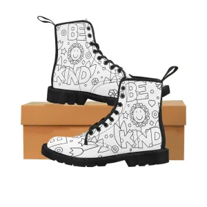 Be Kind Paintable Canvas Boots,Casual Hiking,Realistic print, Birthday/His/Hers/Couples Gift/Graduation/Valentine Gift