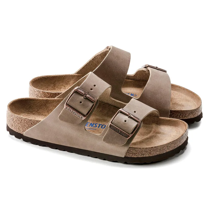 'Birkenstock' Men's Arizona Oiled Leather Soft Footbed Sandal - Tobacco Brown