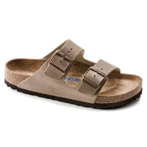 'Birkenstock' Men's Arizona Oiled Leather Soft Footbed Sandal - Tobacco Brown