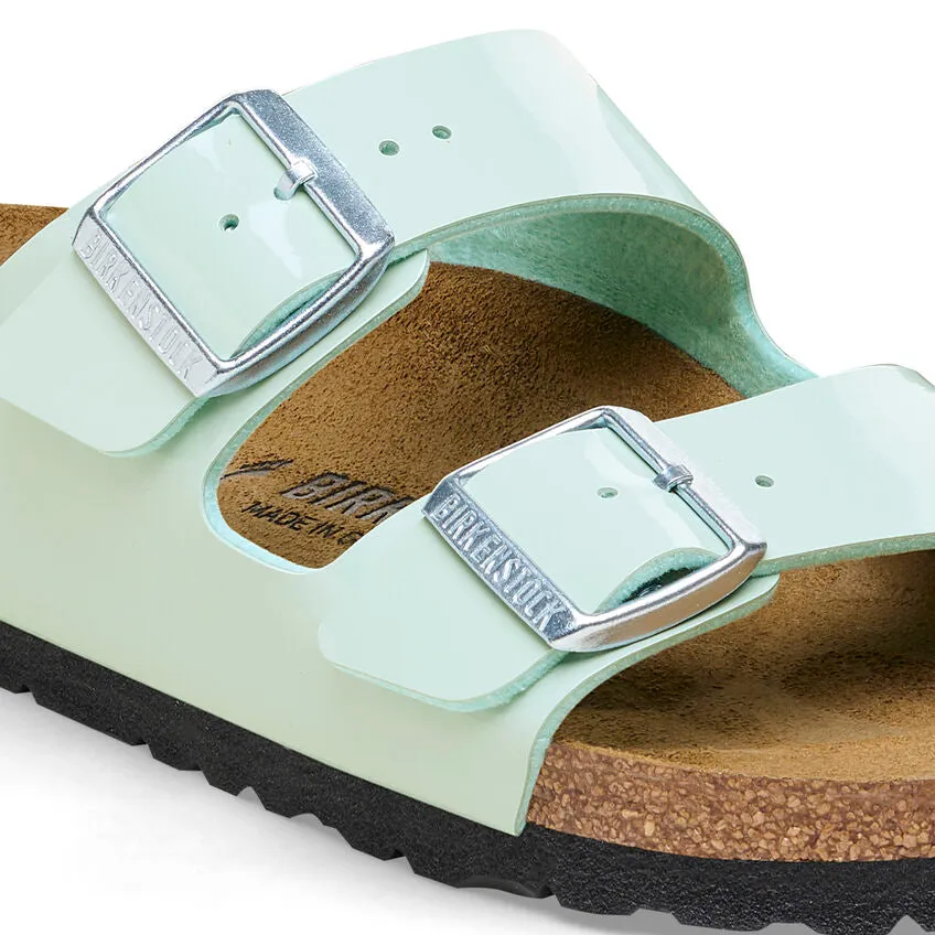 'Birkenstock' Women's Arizona Birko-Flor® Sandal - Patent Surf Green