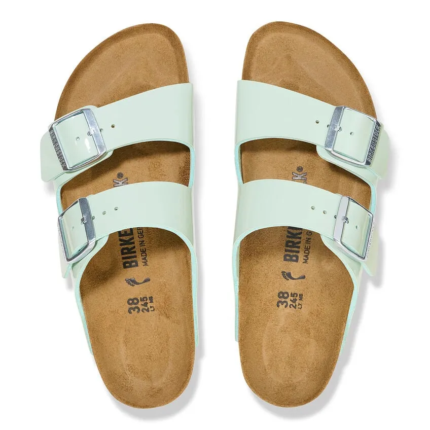 'Birkenstock' Women's Arizona Birko-Flor® Sandal - Patent Surf Green