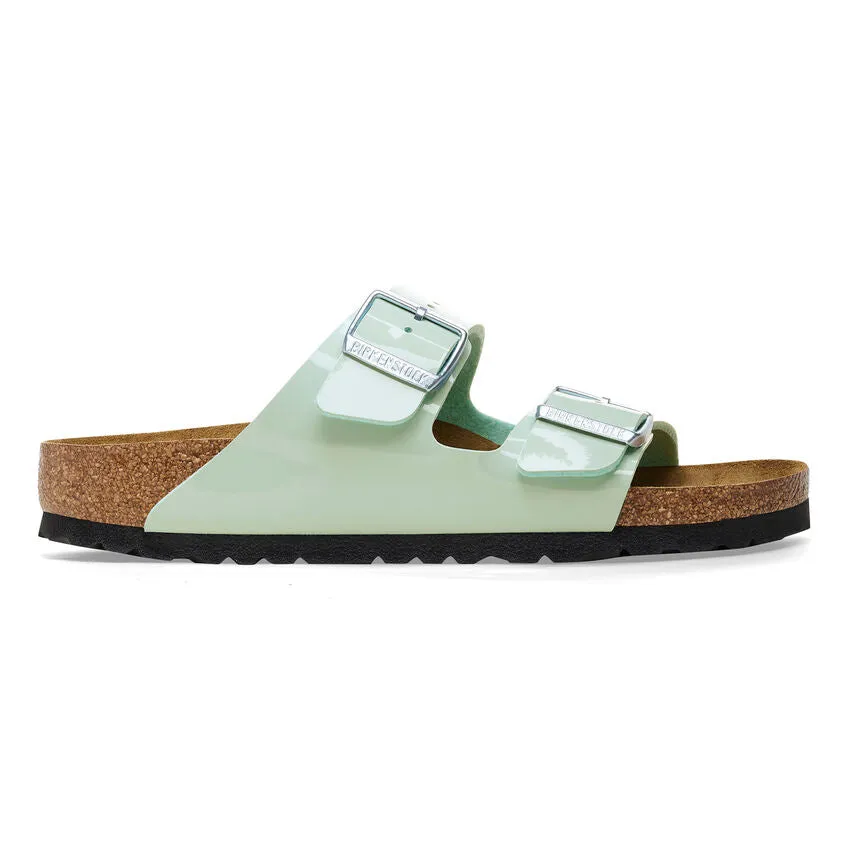 'Birkenstock' Women's Arizona Birko-Flor® Sandal - Patent Surf Green