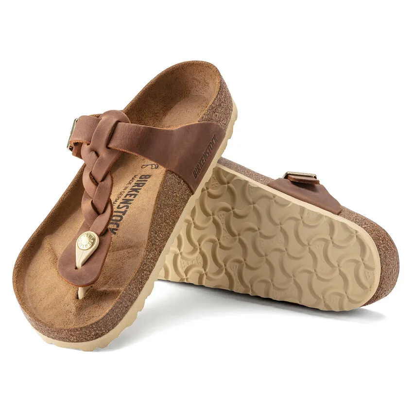 'Birkenstock' Women's Gizah Braid Thong Sandal - Cognac