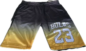 Black and yellow Basketball Shorts mens L 10 W 32 SKU 5293