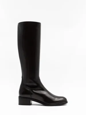 Black Leather Riding Boots