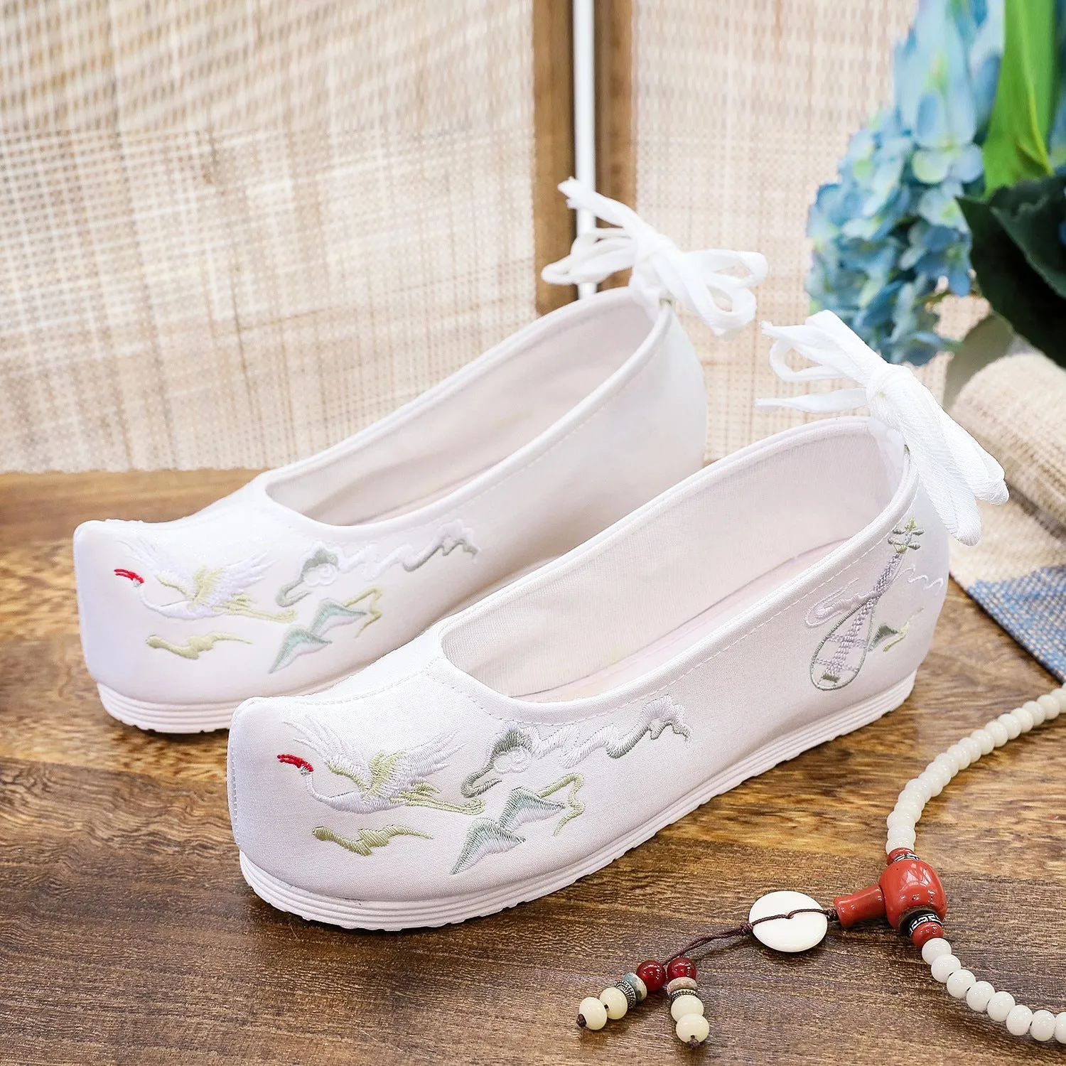 Bow Antique Embroidered For Han Chinese Canvas Shoes