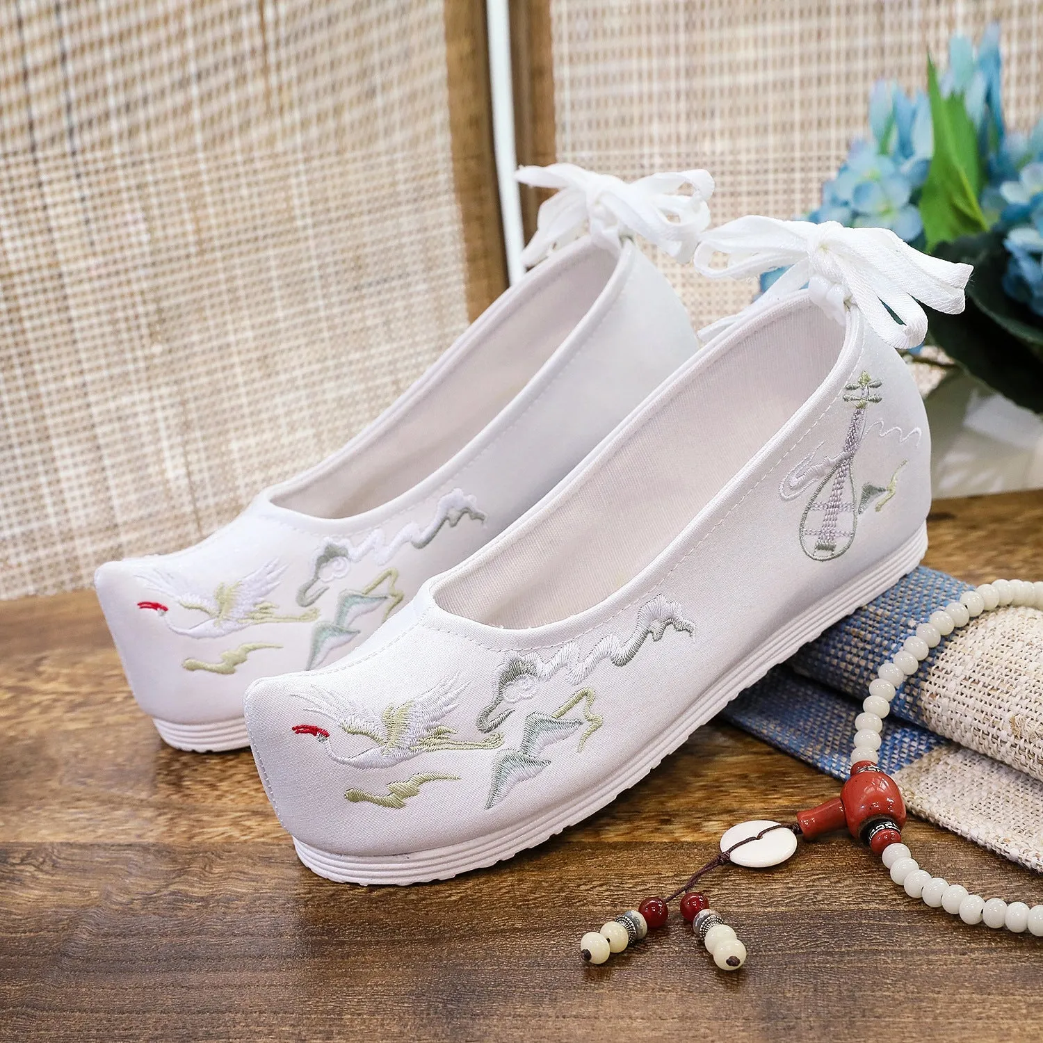 Bow Antique Embroidered For Han Chinese Canvas Shoes