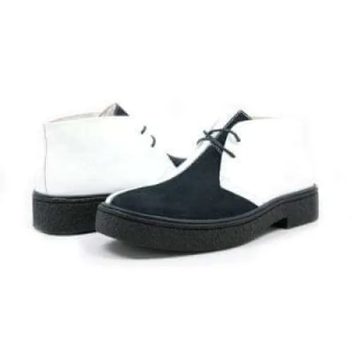 British Walkers Playboy Men's White and Navy Blue Suede