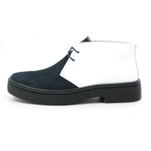 British Walkers Playboy Men's White and Navy Blue Suede