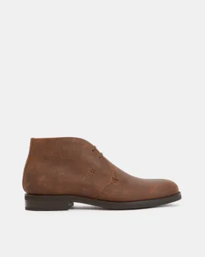 Brown Waxed Suede Waterproof Chukka Boot