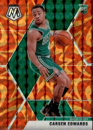 Carsen Edwards, RC, Orange Reactive Prizm, 2019-20 Panini Mosaic Basketball NBA