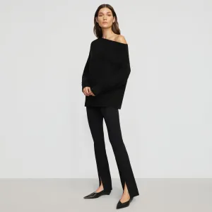 Cass Front-Split Ponte Stretch Pant