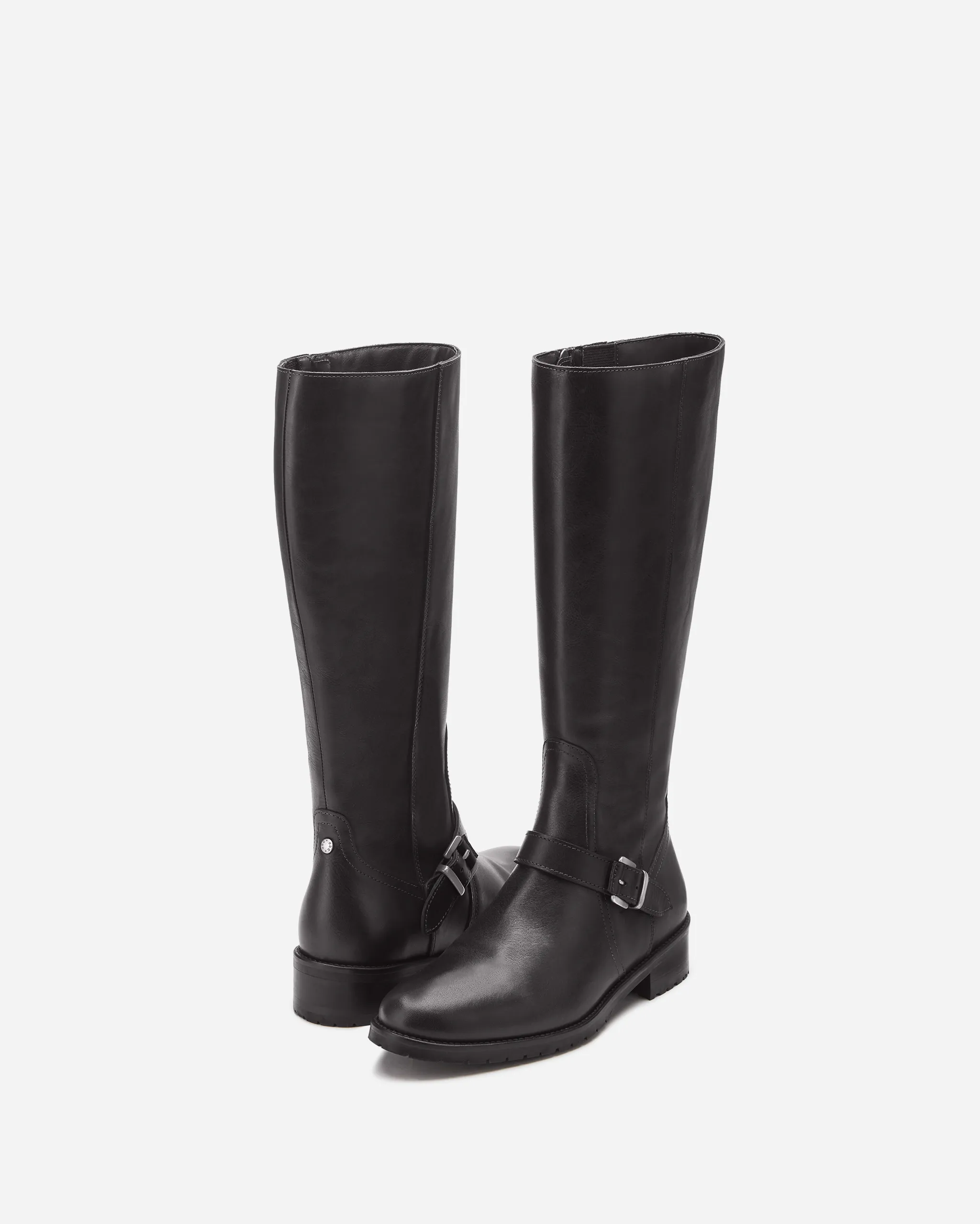 Charlotte Knee High Boots in Black Leather