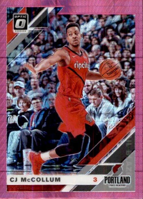 CJ McCollum, Pink Prizm, 2019-20 Panini Donruss Optic Basketball NBA