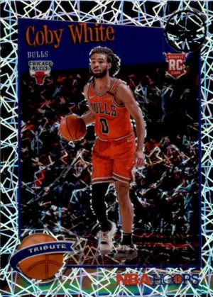 Coby White, RC, Tribute, Silver Laser Prizm, 2019-20 Panini Hoops Premium Stock Basketball NBA