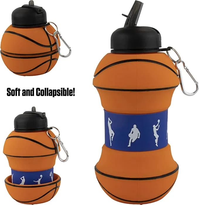 Collapsible Silicone Basketball Water Bottle Maccabi Art, 1 Liter