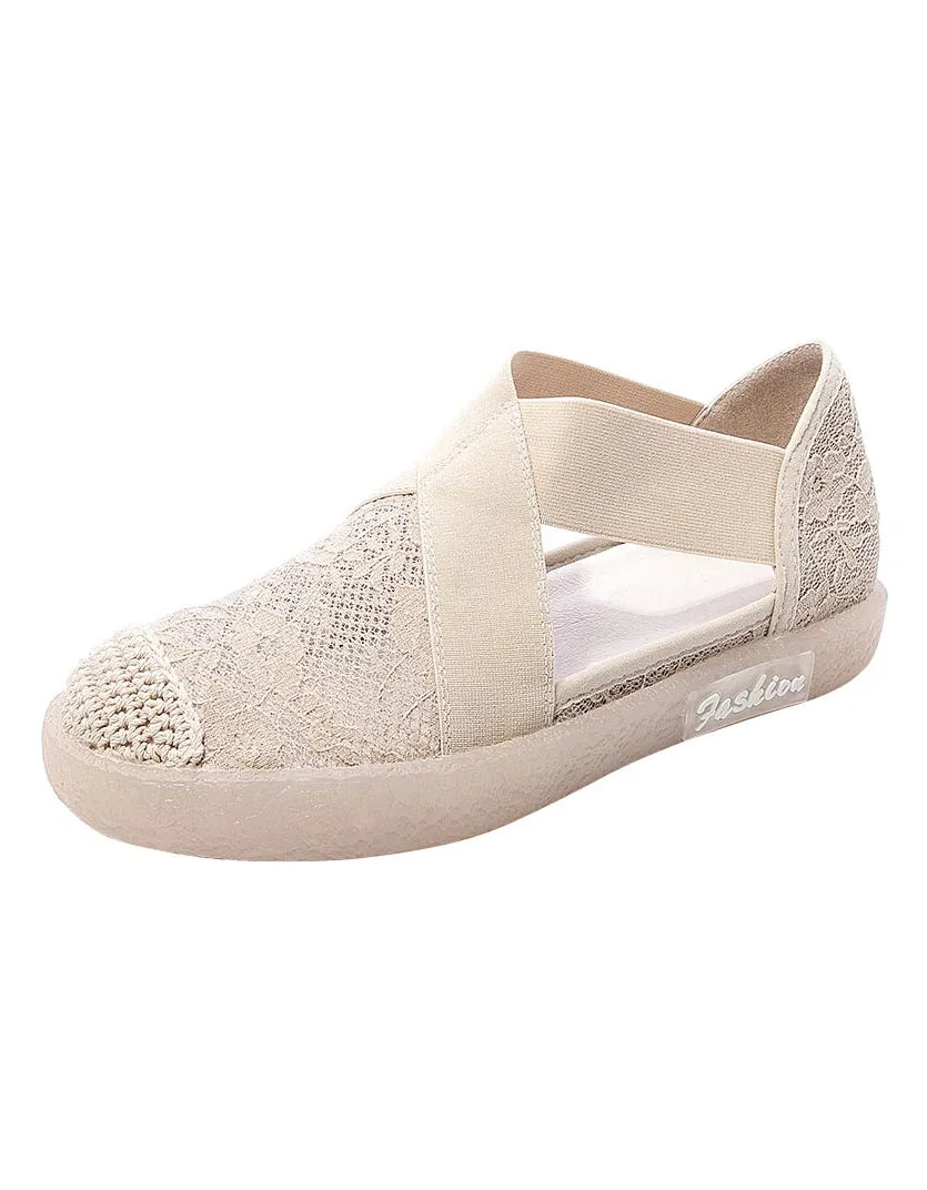 Comfortable Cross Strap Lace Flats