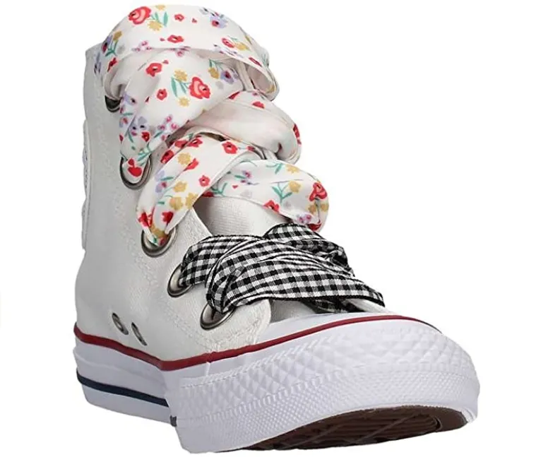 Converse scarpa sneakers da donna alta in tela Ctas Big Eyelet 560977C bianco