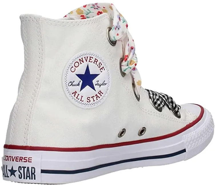 Converse scarpa sneakers da donna alta in tela Ctas Big Eyelet 560977C bianco