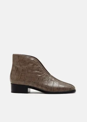 Croco Embossed Open Boots