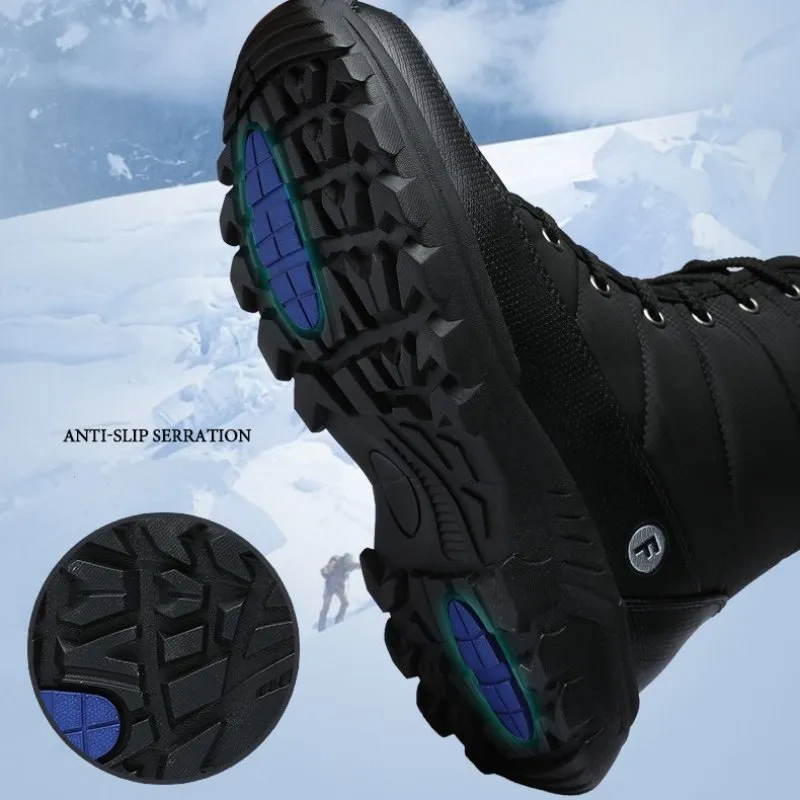 Cuzcare Men Hiking Orthopedic Shoes Warm Snow Boots