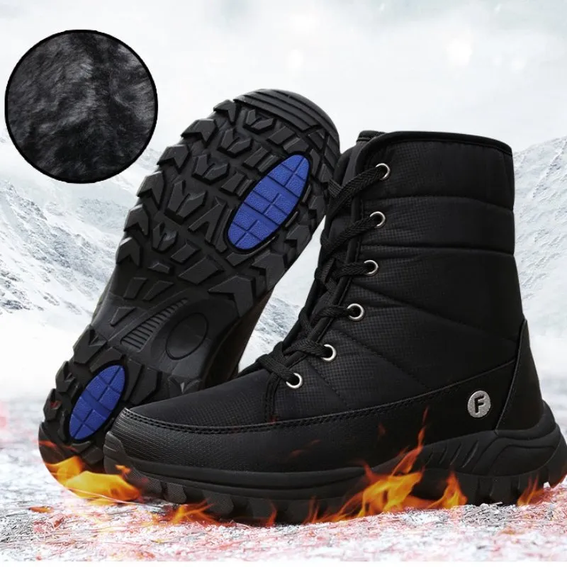 Cuzcare Men Hiking Orthopedic Shoes Warm Snow Boots