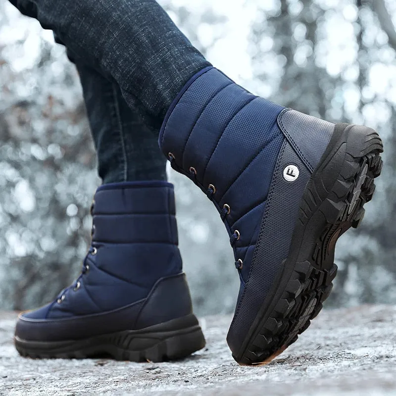 Cuzcare Men Hiking Orthopedic Shoes Warm Snow Boots