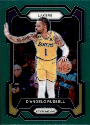 D'Angelo Russell, Green Prizm, 2023-24 Panini Prizm Basketball NBA