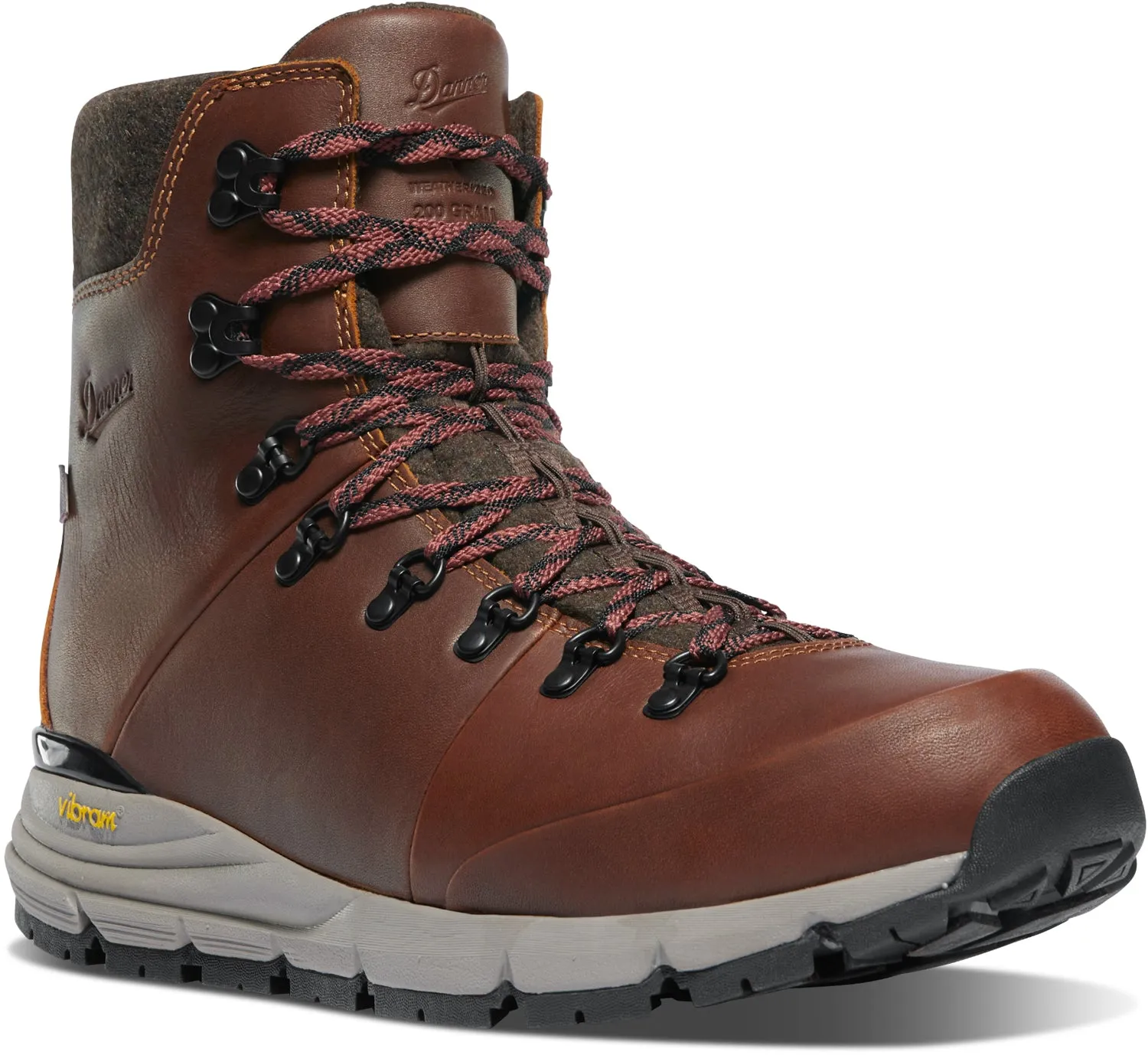 Danner Mens Arctic 600 Side-Zip 7in 200G Roasted Pecan/Fired Brick Hiking Boots