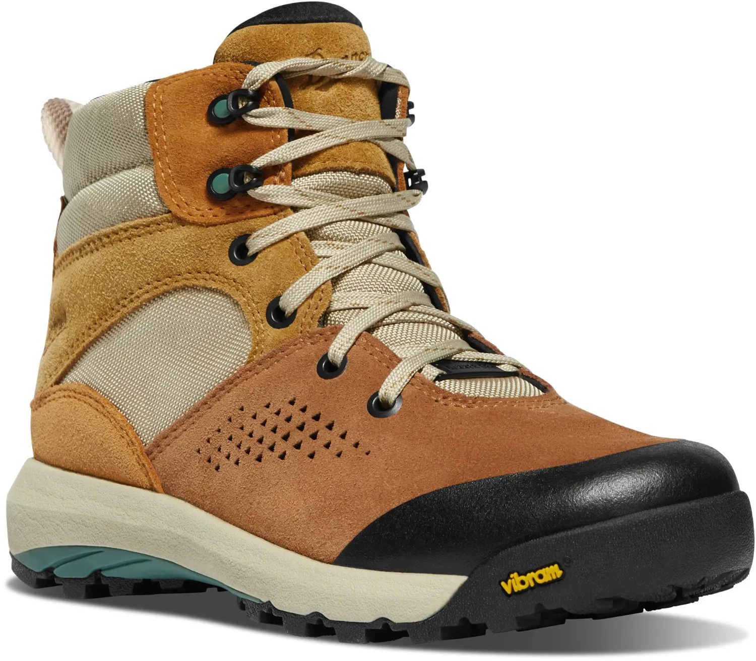 Danner Womens Inquire Mid Golden Oak/Sagebrush Suede Hiking Boots